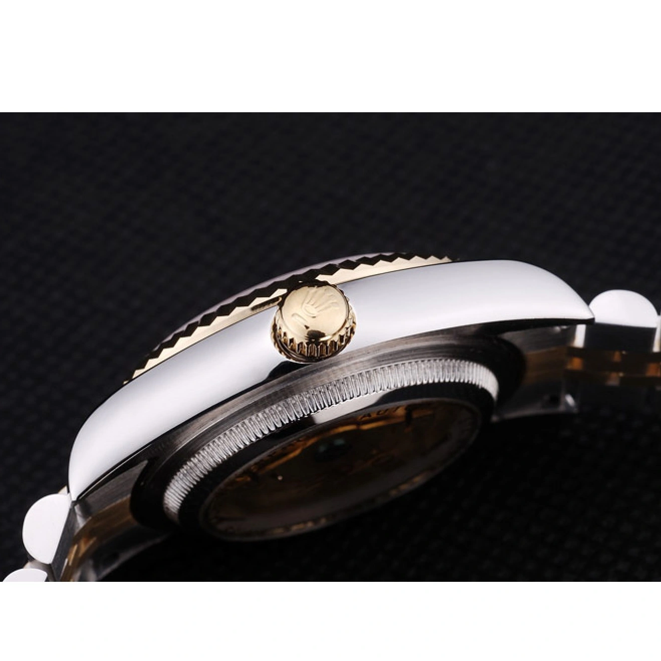 Aaa replica watch 7451 White Bezel Datejust Rolex Dial Ribbed 1015